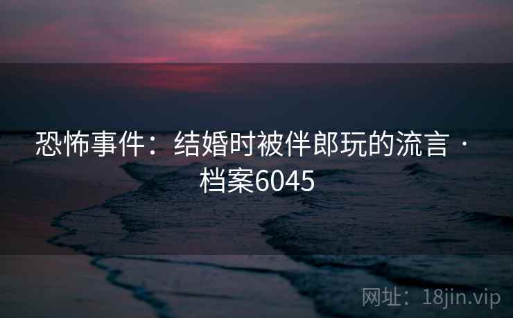 恐怖事件：结婚时被伴郎玩的流言 · 档案6045