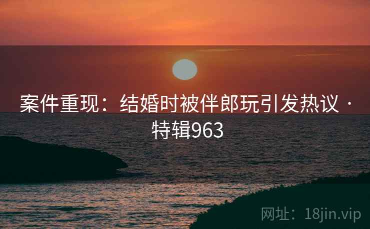 案件重现：结婚时被伴郎玩引发热议 · 特辑963