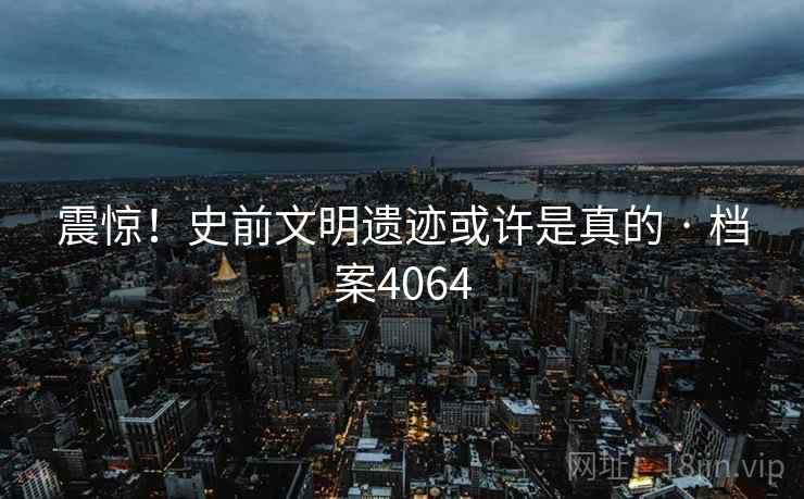 震惊！史前文明遗迹或许是真的 · 档案4064